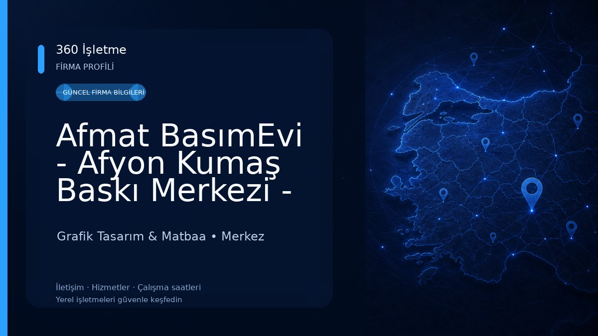 Afmat BasımEvi - Afyon Kumaş Baskı Merkezi - Afyon Baskı - Afyon Matbaa Grafik Tasarım & Matbaa