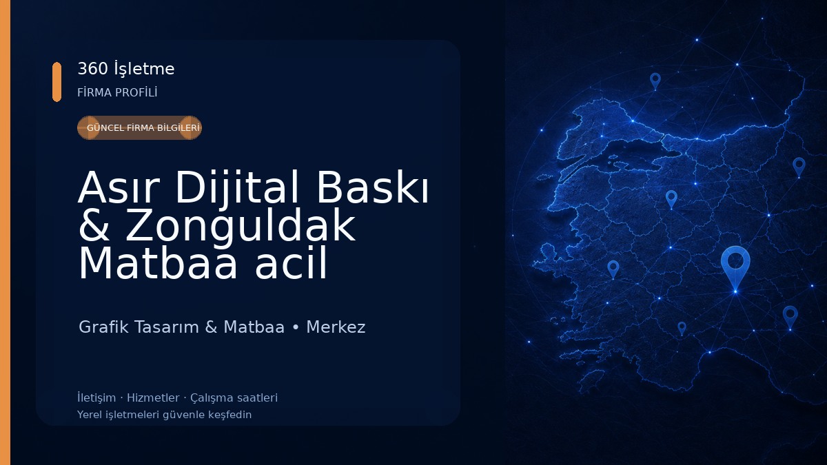 Asır Dijital Baskı & Zonguldak Matbaa acil kaşe Grafik Tasarım & Matbaa
