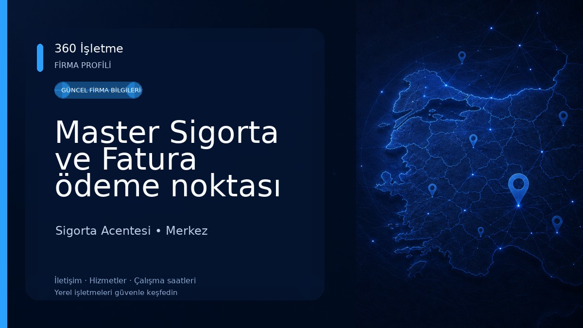 Master Sigorta ve Fatura ödeme noktası