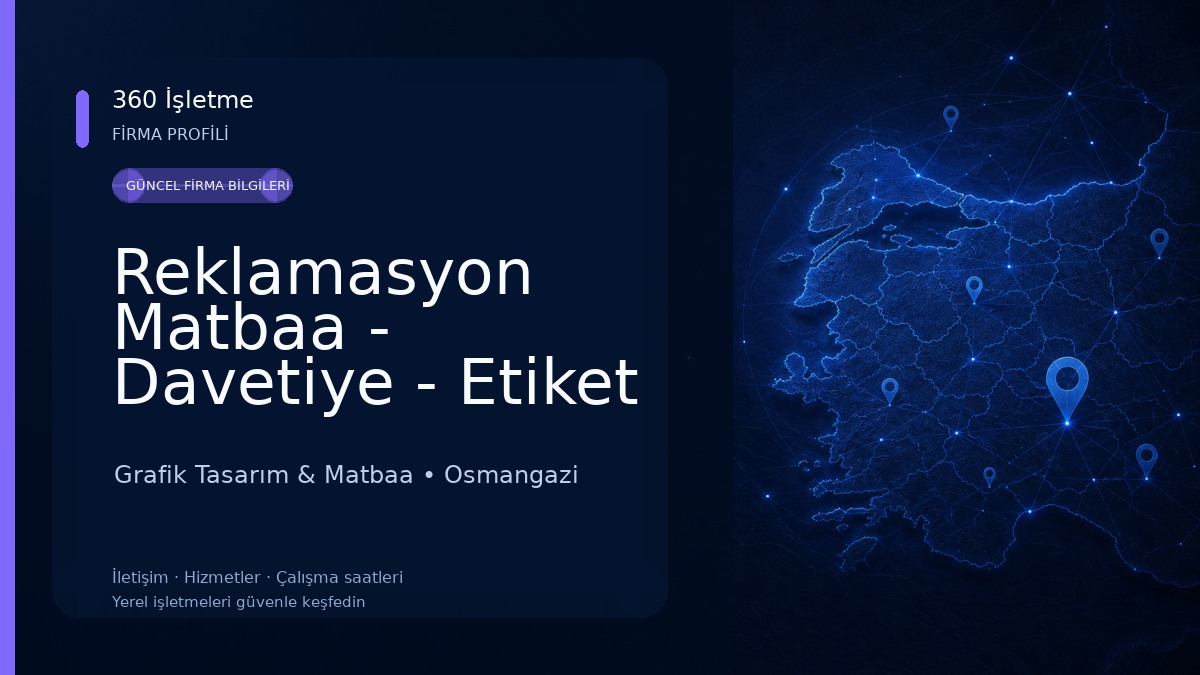 Reklamasyon Matbaa - Davetiye - Etiket Grafik Tasarım & Matbaa
